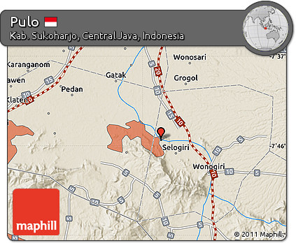 Shaded Relief Map of Pulo