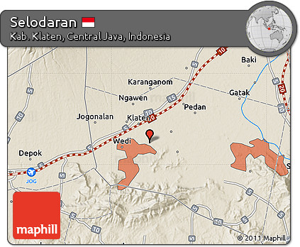 Shaded Relief Map of Selodaran