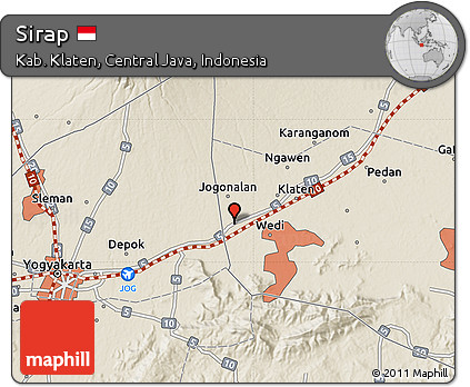 Shaded Relief Map of Sirap