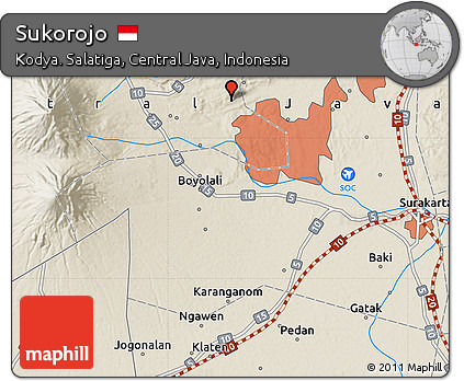 Shaded Relief Map of Sukorojo