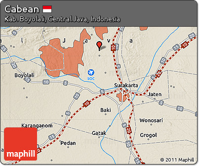 Shaded Relief Map of Cabean