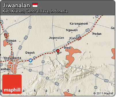 Shaded Relief Map of Jiwanalan