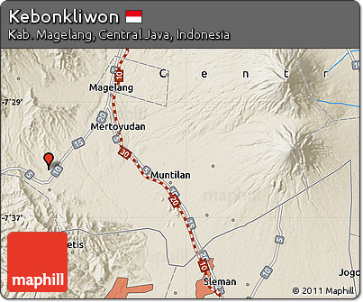 Shaded Relief Map of Kebonkliwon