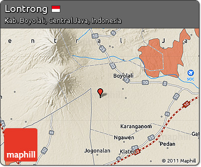 Shaded Relief Map of Lontrong