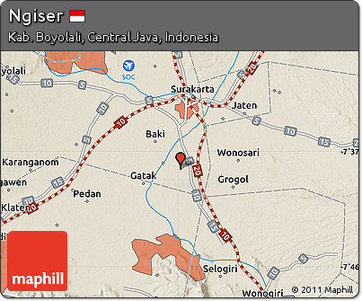 Shaded Relief Map of Ngiser