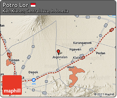 Shaded Relief Map of Potro Lor