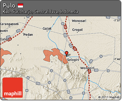 Shaded Relief Map of Pulo