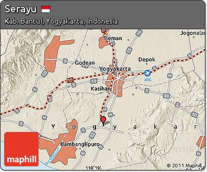 Shaded Relief Map of Serayu
