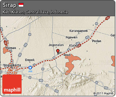 Shaded Relief Map of Sirap