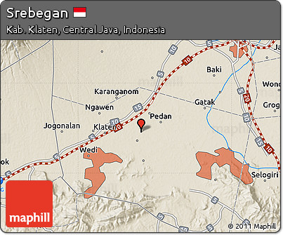Shaded Relief Map of Srebegan