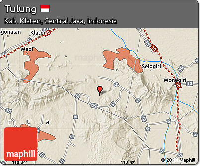 Shaded Relief Map of Tulung