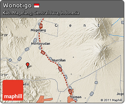 Shaded Relief Map of Wonotigo