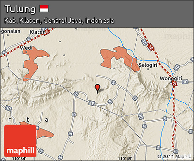 Shaded Relief Map of Tulung