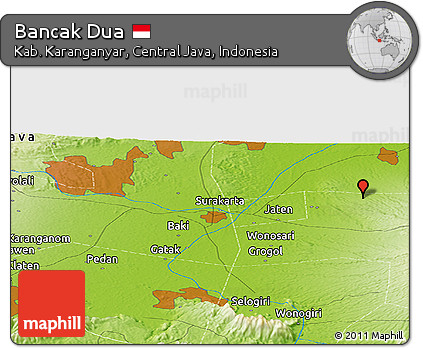 Physical Panoramic Map of Bancak Dua