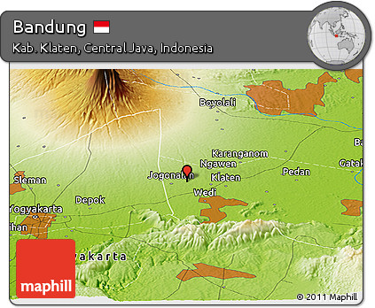 Physical Panoramic Map of Bandung