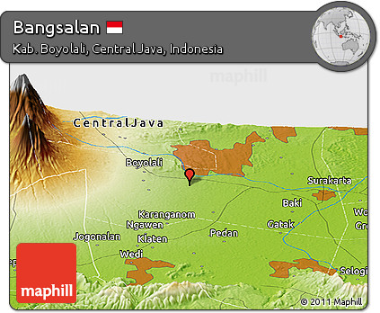 Physical Panoramic Map of Bangsalan