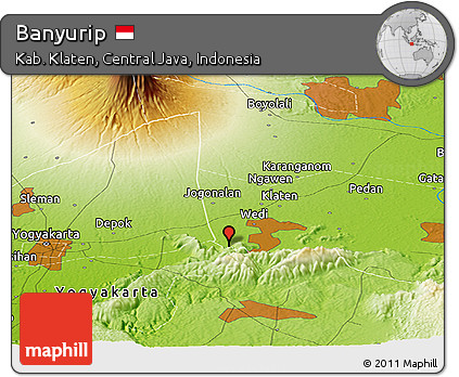 Physical Panoramic Map of Banyurip