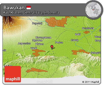 Physical Panoramic Map of Bawukan