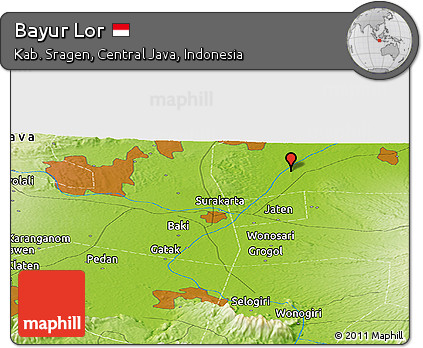 Physical Panoramic Map of Bayur Lor