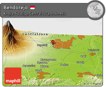 Physical Panoramic Map of Bendorejo