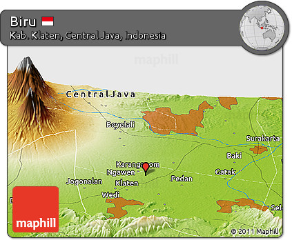 Physical Panoramic Map of Biru