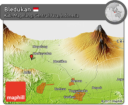Physical Panoramic Map of Bledukan