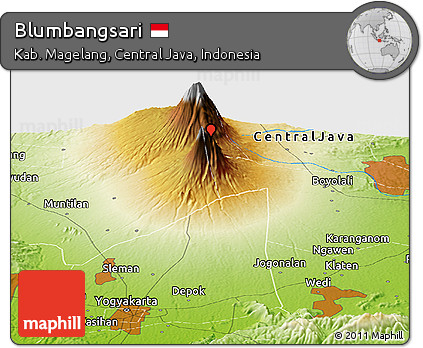 Physical Panoramic Map of Blumbangsari