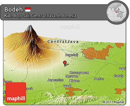 Physical Panoramic Map of Bodeh