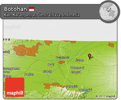 Physical Panoramic Map of Botohan