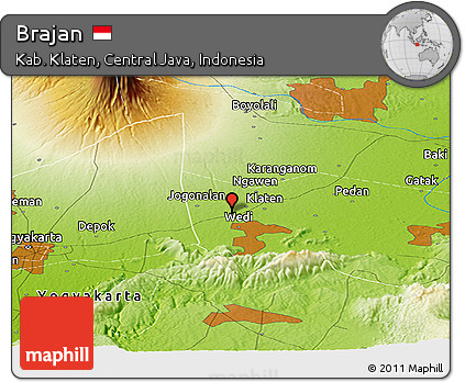 Physical Panoramic Map of Brajan