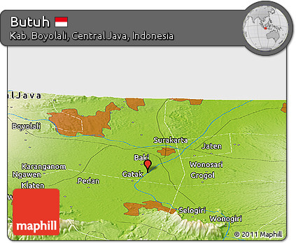 Physical Panoramic Map of Butuh