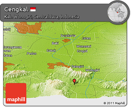 Physical Panoramic Map of Cengkal