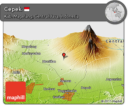 Physical Panoramic Map of Cepek