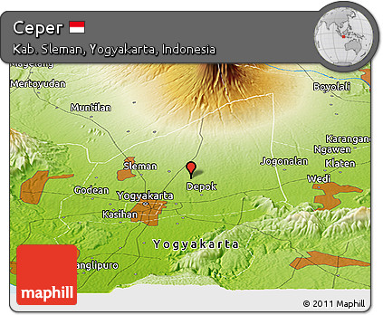 Physical Panoramic Map of Ceper