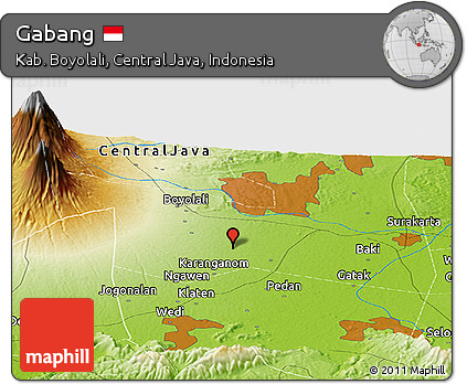 Physical Panoramic Map of Gabang
