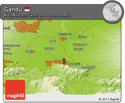Physical Panoramic Map of Gandu