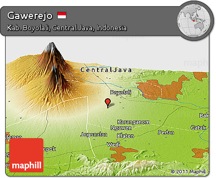 Physical Panoramic Map of Gawerejo