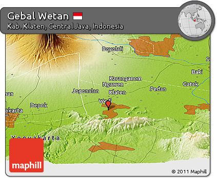 Physical Panoramic Map of Gebal Wetan