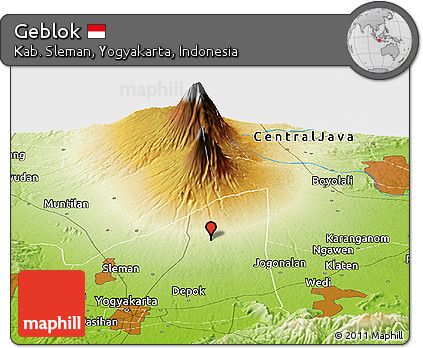 Physical Panoramic Map of Geblok