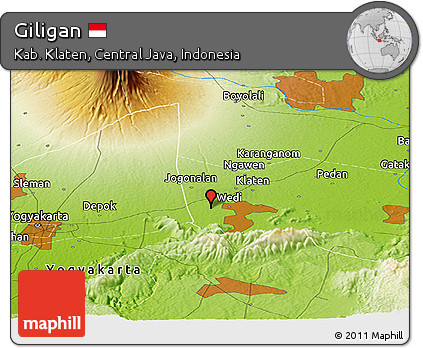 Physical Panoramic Map of Giligan