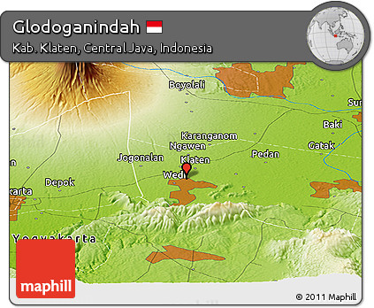 Physical Panoramic Map of Glodoganindah