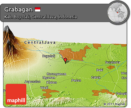 Physical Panoramic Map of Grabagan