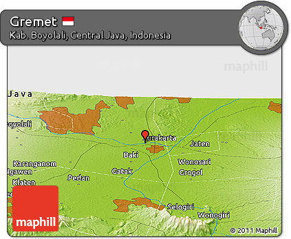 Physical Panoramic Map of Gremet