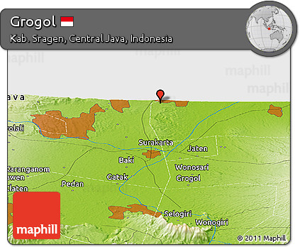 Physical Panoramic Map of Grogol