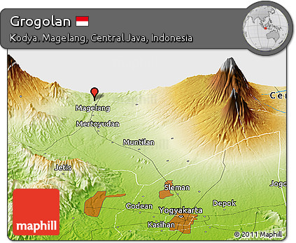 Physical Panoramic Map of Grogolan