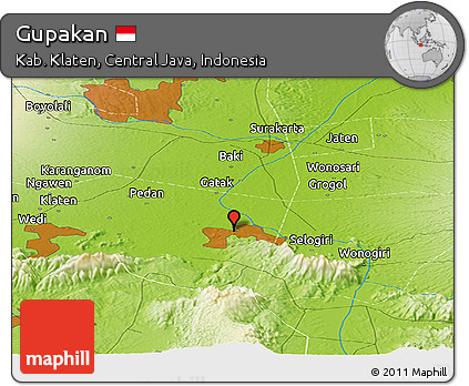 Physical Panoramic Map of Gupakan