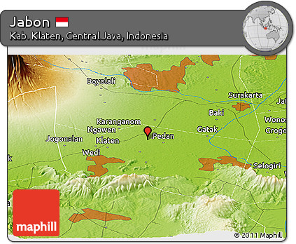 Physical Panoramic Map of Jabon