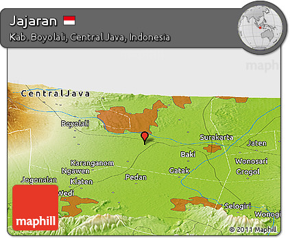 Physical Panoramic Map of Jajaran