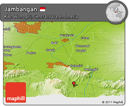 Physical Panoramic Map of Jambangan