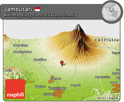 Physical Panoramic Map of Jambusari